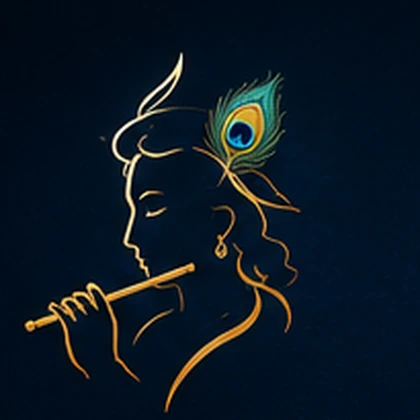 KRISHN-O-LOGY Krishna silhouette mark